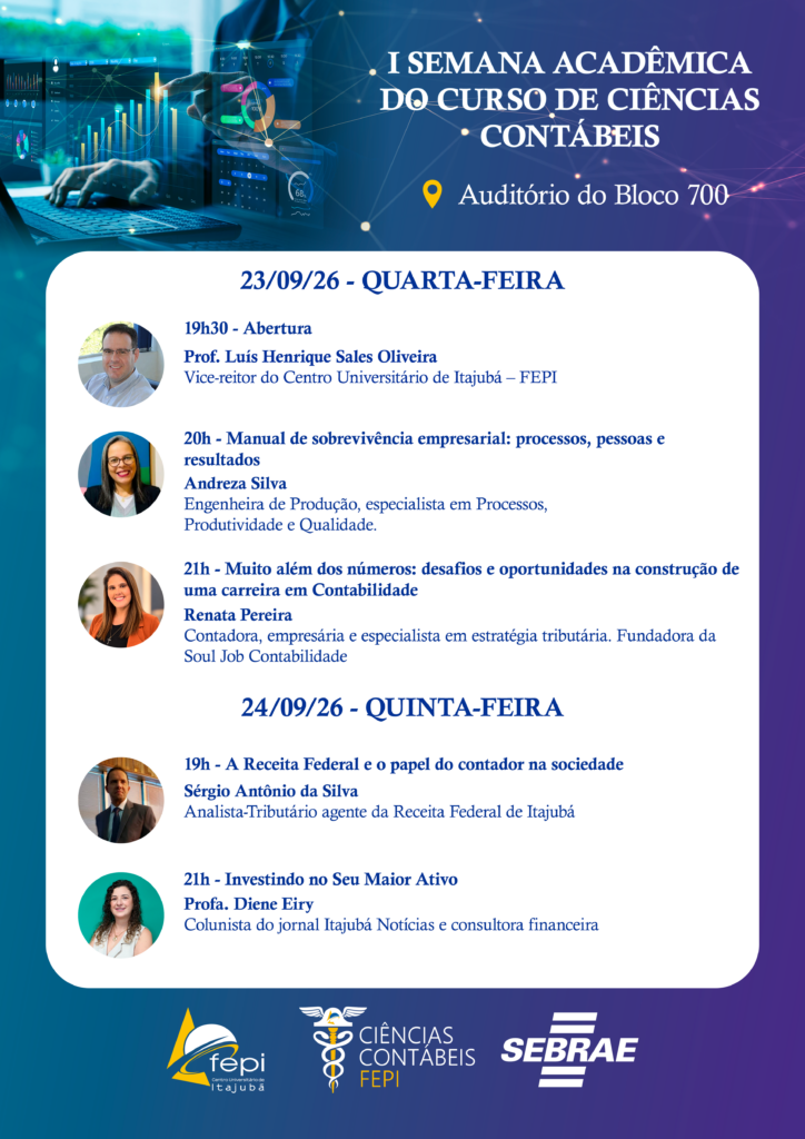 Cartaz programacao semana do curso de ciencias contabeis